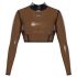 LATEX - priesvitný latexový top (priesvitno-čierny) - 2XL
