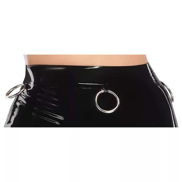 LATEX - latexová midi sukňa (čierna) - 2XL