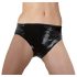 LATEX - dámske nohavičky s vnútorným dildom (čierne) - L