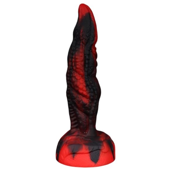 OgazR Hell Dong - ryhované dildo - 20 cm (červená)