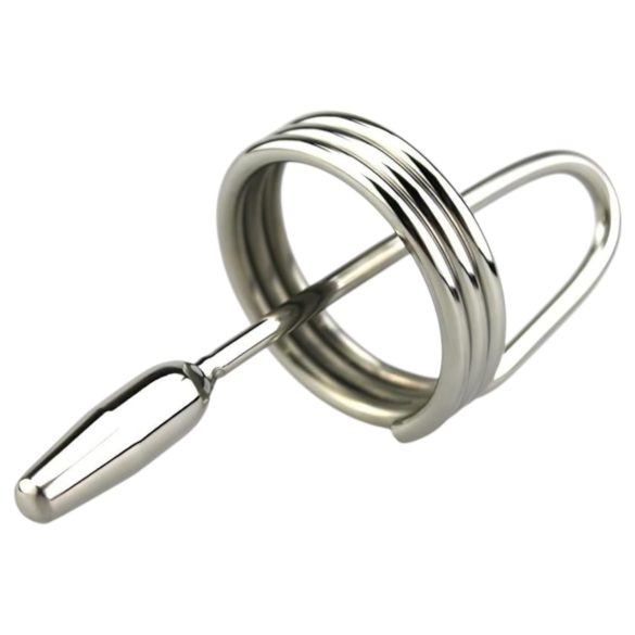 DeepRing - kovový dilatátor s krúžkom - 9cm (strieborný)