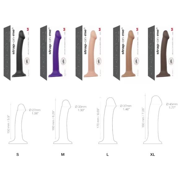 Strap-on-me - dvojitý dildo - dvojvrstvový silikón - čierny