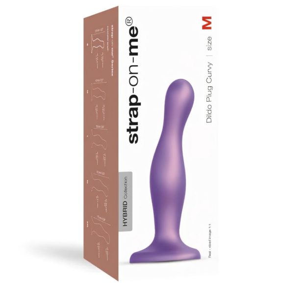 Strap-on-me Curvy M - zakrivené dildo s prísavkou (fialová)