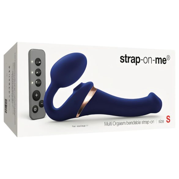 Strap-on-me S - pripínací, vzduchovými vlnami stimulujúci vibrátor - (modrý)
