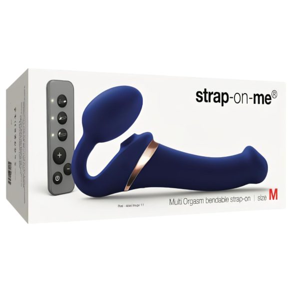 Strap-on-me - pripínací vibrátor s pulzujúcimi vlnami - modrý