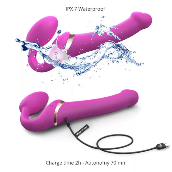 Strap-on-me M - pripínací, vzduchovými vlnami stimulujúci vibrátor (ružový)