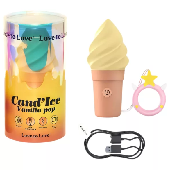 Love to Love Cand Ice - nabíjateľný klitorálny vibrátor (vanilka)