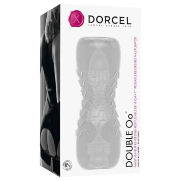 Dorcel - mužský masturbátor - dvojitá tunelová trubica - priehľadný