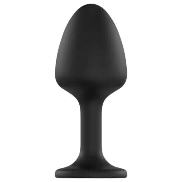 Dorcel Geisha Plug Diamond XL - čierny análny plug s bielymi kameňmi