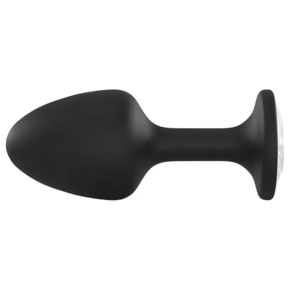 Dorcel Geisha Plug Diamond XL - čierny análny plug s bielymi kameňmi