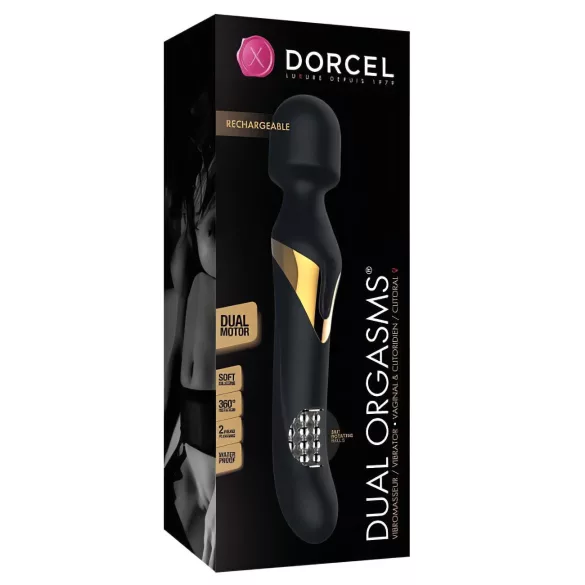 Dorcel - vibrátor a masážny prístroj 2v1 - duálny orgazmus - čierny