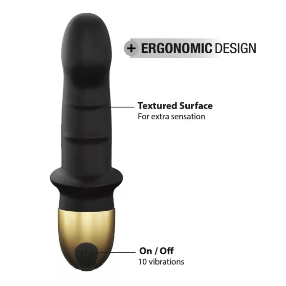 Dorcel Mini Lover 2.0 - nabíjací, G-bod vibrátor (čierno-zlatý)