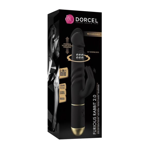 Dorcel - vibrátor s pohyblivým klitorisovým stimulátorom - čierny
