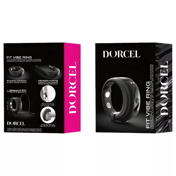Dorcel - vibračný nastaviteľný erekčný krúžok (čierny)