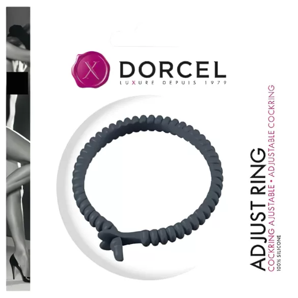 Dorcel - nastaviteľný erekčný krúžok - silikón - sivý