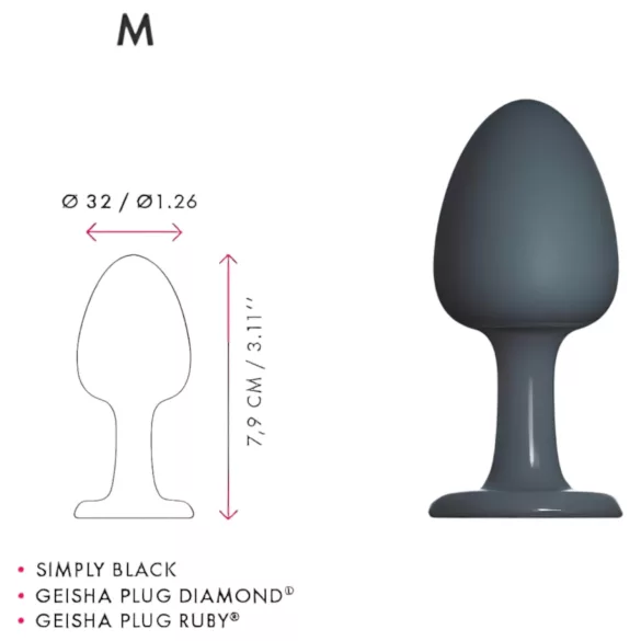 Dorcel Geisha Plug M - guľôčkový análny kolík (čierny)