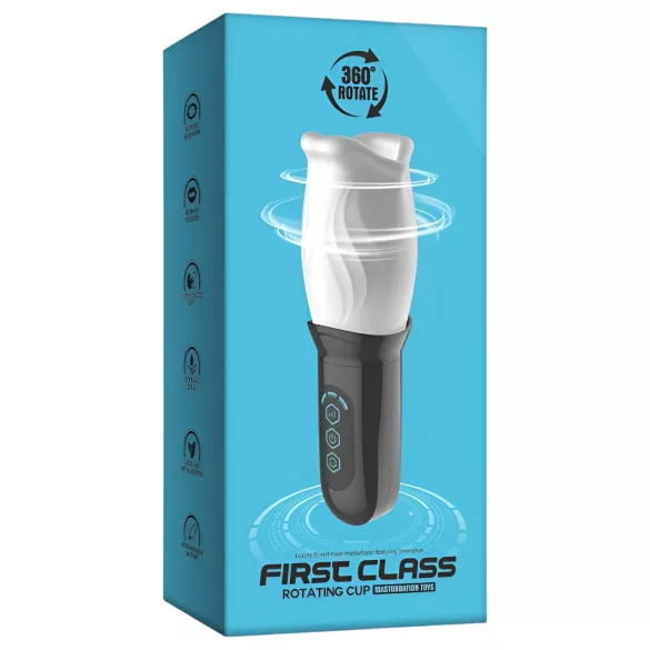Funny Me First Class - automatický masturbátor ústa - biela/čierna