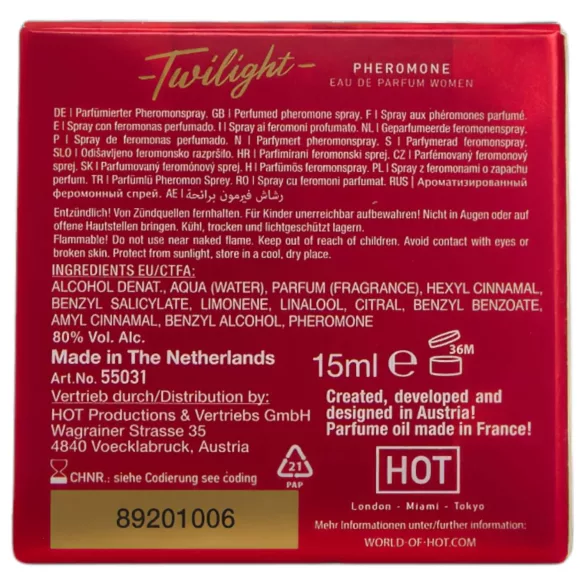 HOT Twilight - feromónový parfum pre ženy - 15 ml - vôňa