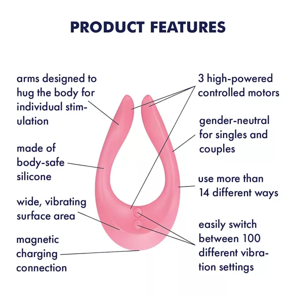 Satisfyer Endless Joy - vibračný stimulátor pre páry - dobíjací - ružový