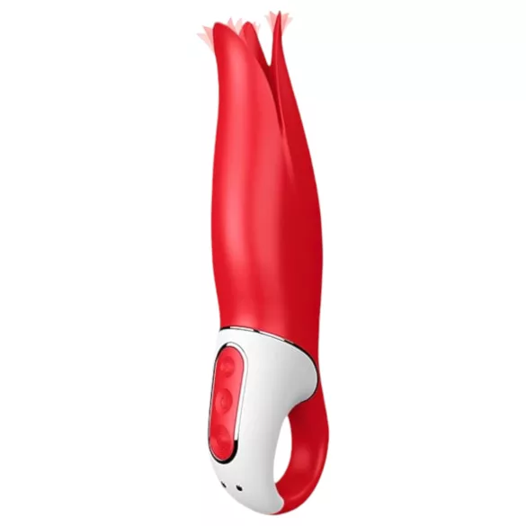 Satisfyer Power Flower - vibrátor na dobíjanie - vodotesný - červený