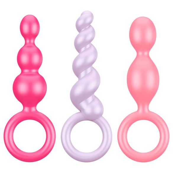 Satisfyer Booty Call - análny kolík set - farebný silikón 3 ks