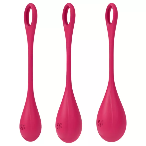 Satisfyer - venušine guličky sada - 3 kusy - červená
