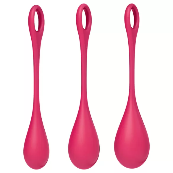 Satisfyer - venušine guličky sada - 3 kusy - červená