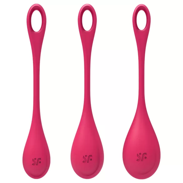 Satisfyer - venušine guličky sada - 3 kusy - červená