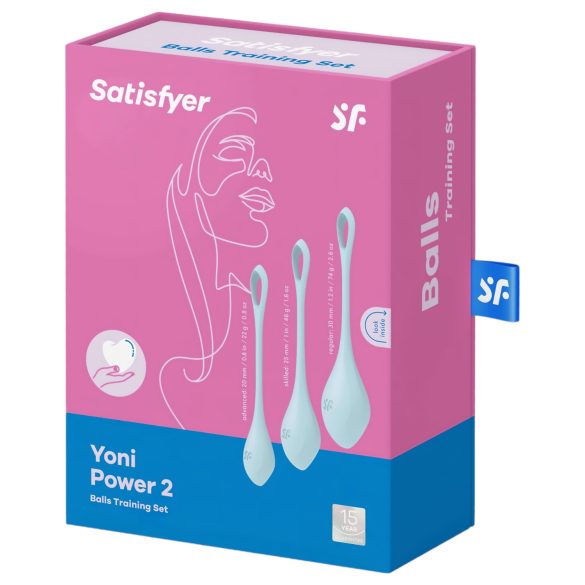 Satisfyer - venušine guličky set - 3 ks - modrá
