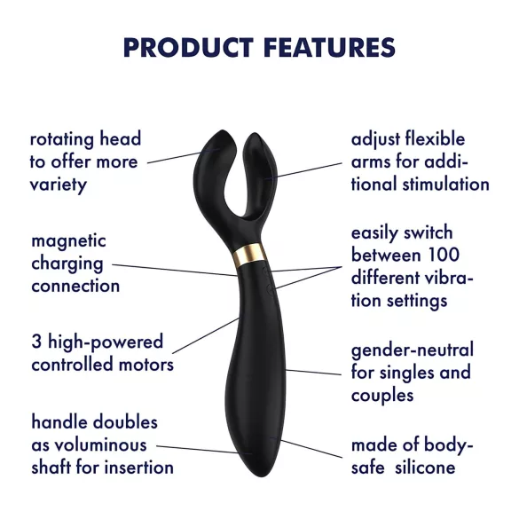 Satisfyer Endless Fun - párový vibrátor - dobíjací, vodotesný - čierny