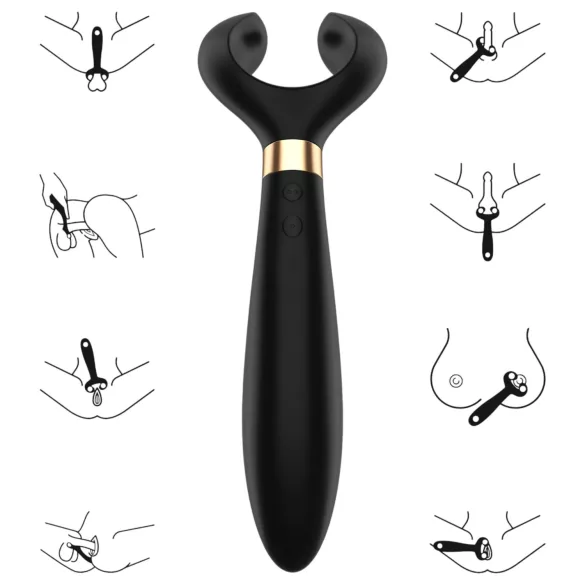 Satisfyer Endless Fun - párový vibrátor - dobíjací, vodotesný - čierny