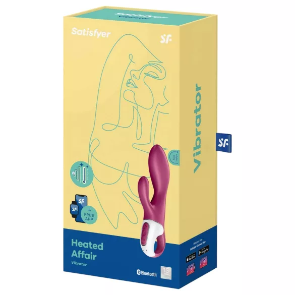 Satisfyer Heated Affair - vibrátor s výhrevom a ramenom na klitoris - červený