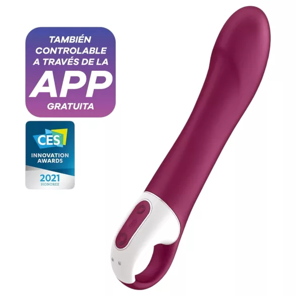 Satisfyer Big Heat - akumulátorový, zohrievací vibrátor na bod G (červený)