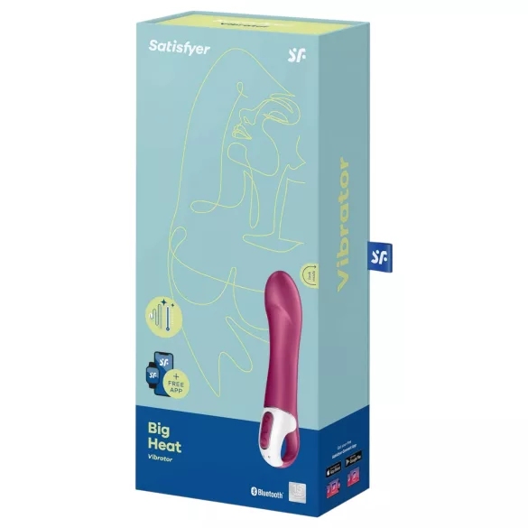 Satisfyer Big Heat - akumulátorový, zohrievací vibrátor na bod G (červený)