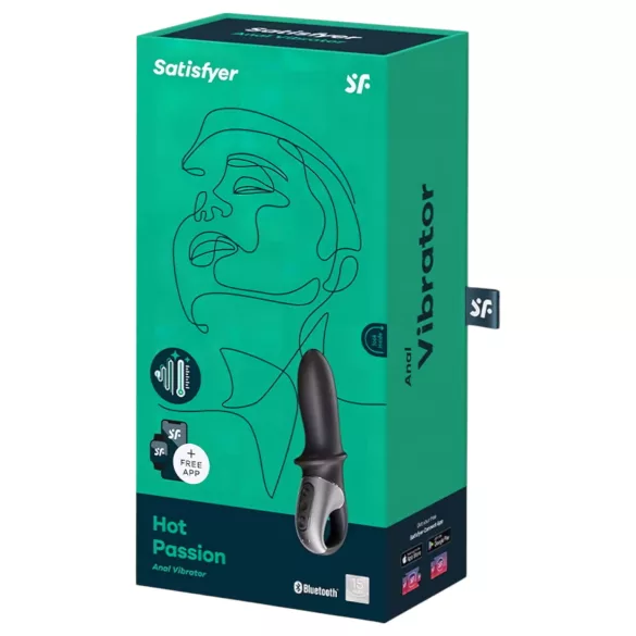 Satisfyer Hot Passion - aplikáciou ovládaný vyhrievací análny vibrátor (čierny)