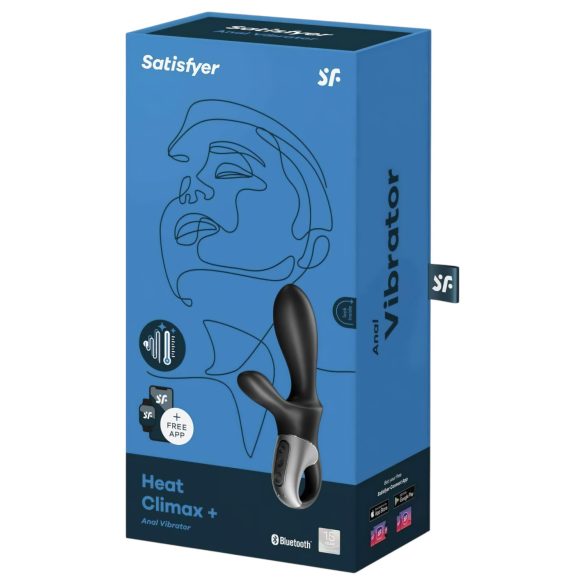 Satisfyer Heat Climax+ - análny vibrátor s ohrevom - čierny