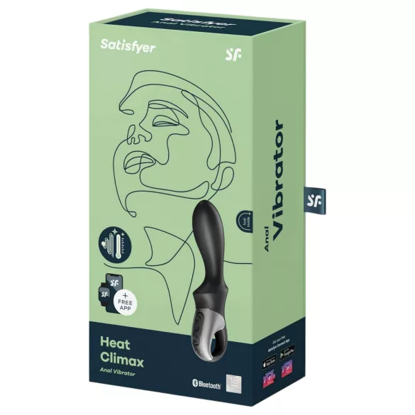 Satisfyer Heat Climax - aplikáciou ovládaný vyhrievaný análny vibrátor (čierny)