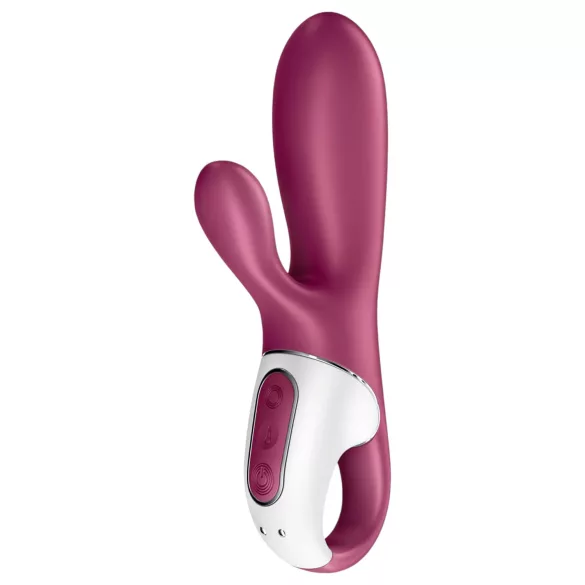 Satisfyer Hot Bunny - vibrátor s ohrievacou klitorálnou ramenou, ovládaný aplikáciou (červený)