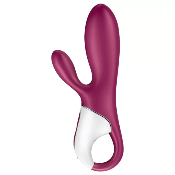 Satisfyer Hot Bunny - vibrátor s ohrievacou klitorálnou ramenou, ovládaný aplikáciou (červený)