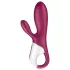 Satisfyer Hot Bunny - vibrátor s ohrievacou klitorálnou ramenou, ovládaný aplikáciou (červený)