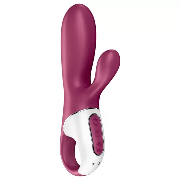 Satisfyer Hot Bunny - vibrátor s ohrievacou klitorálnou ramenou, ovládaný aplikáciou (červený)