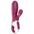 Satisfyer Hot Bunny - vibrátor s ohrievacou klitorálnou ramenou, ovládaný aplikáciou (červený)