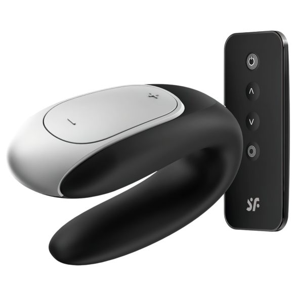 Satisfyer Double Fun - inteligentný, vodotesný partnerský vibrátor (čierny)