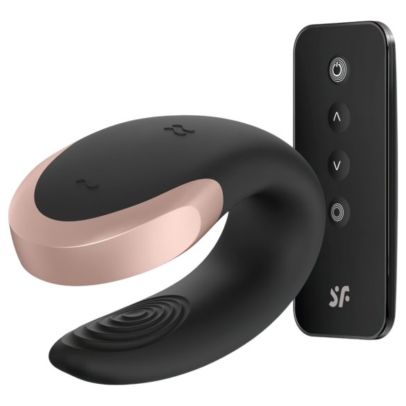 Satisfyer Double Love - inteligentný, diaľkový párový vibrátor (čierny)