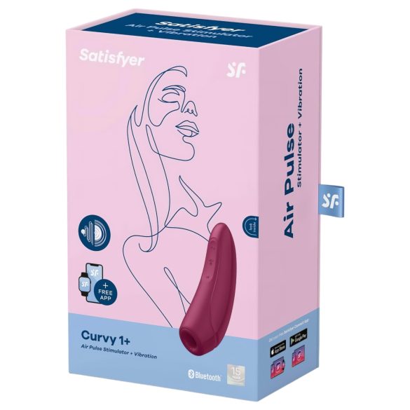 Satisfyer Curvy 1+ - vákuový stimulátor klitorisu - smart funkcia - červený