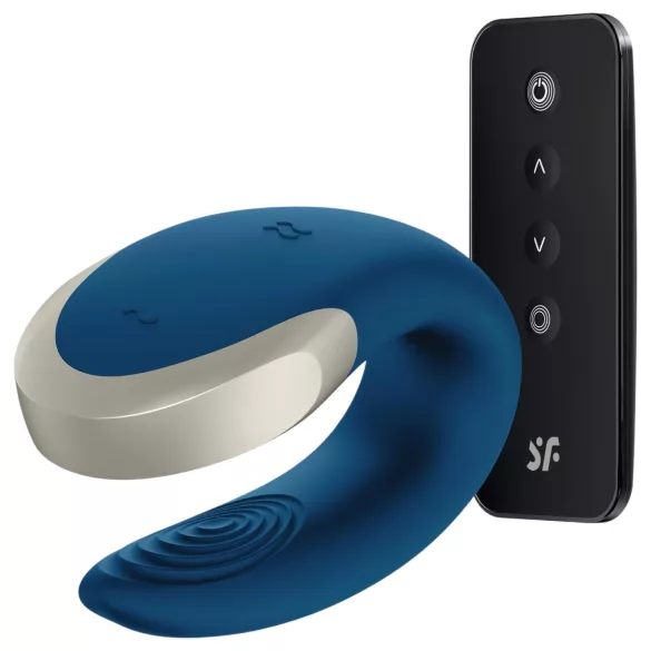 Satisfyer Double Love - párový vibrátor ovládaný aplikáciou (modrý)