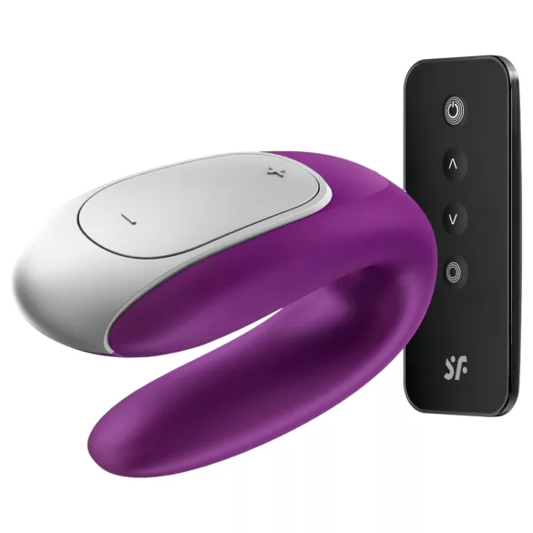 Satisfyer Double Fun - vibrátor pre páry ovládaný aplikáciou (fialový)