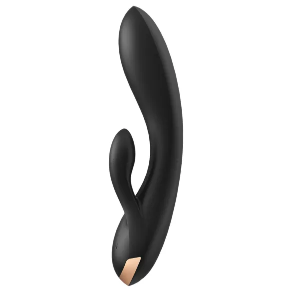 Satisfyer Double Flex - vibrátor s klitoriálnym ramenom ovládaný aplikáciou (čierny)