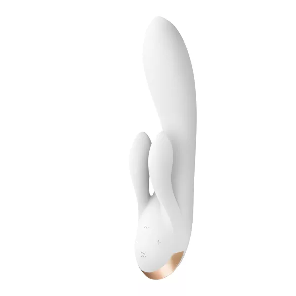 Satisfyer Double Flex - vibrátor s dráždiacim ramienkom na klitoris ovládaný aplikáciou (biely)