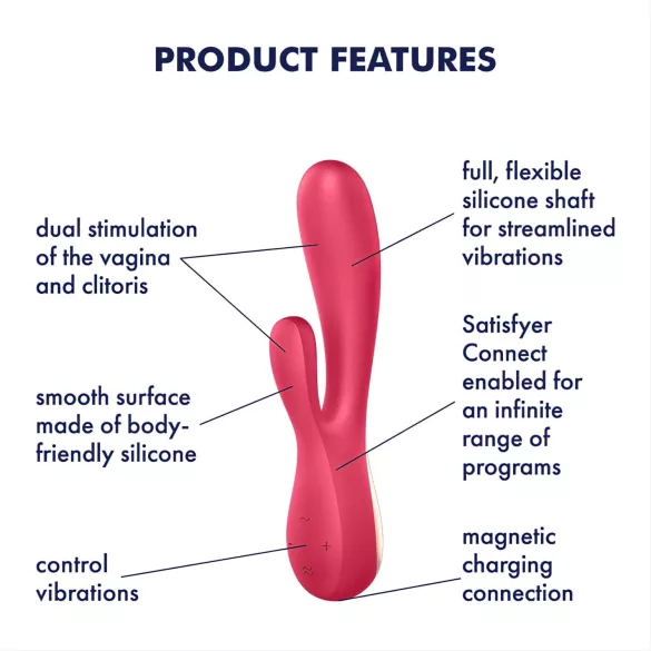 Satisfyer Mono Flex - vibrátor pre ženy - vodotesný - červený